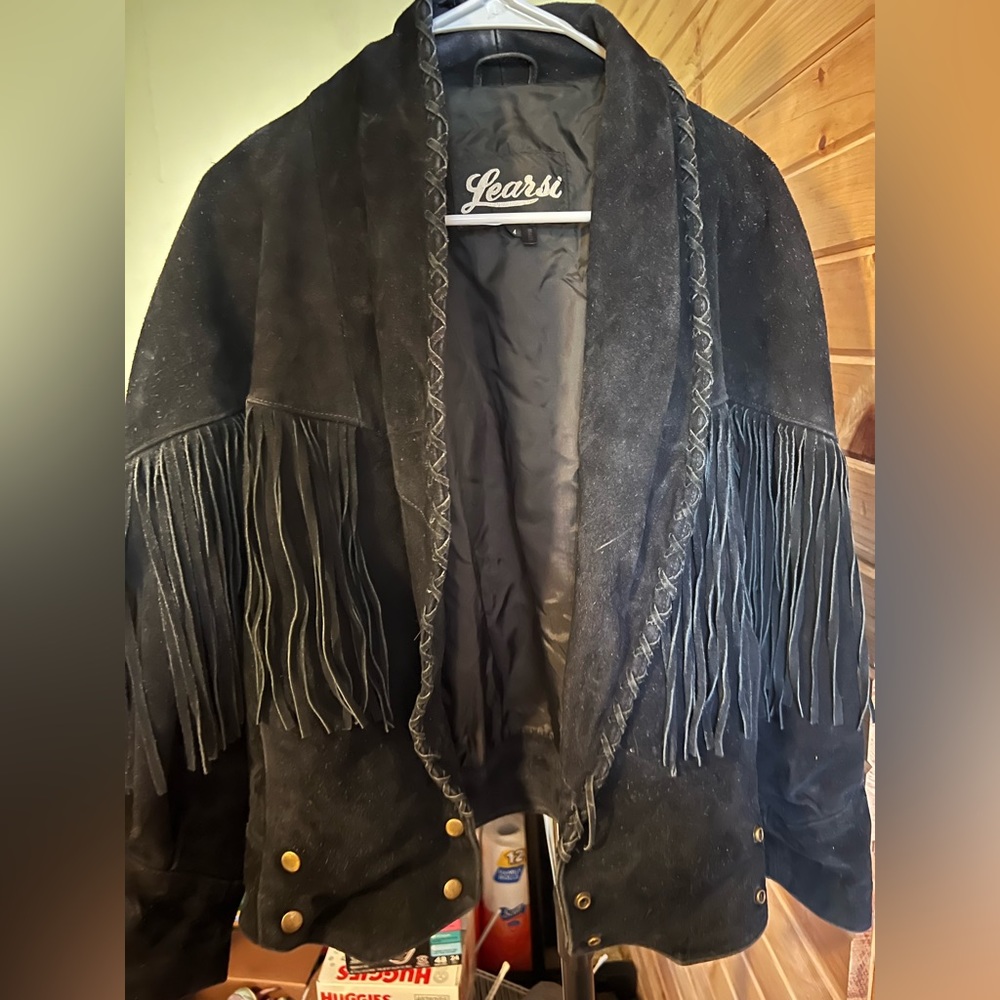 Learsi Medium Vintage heavy black jacket